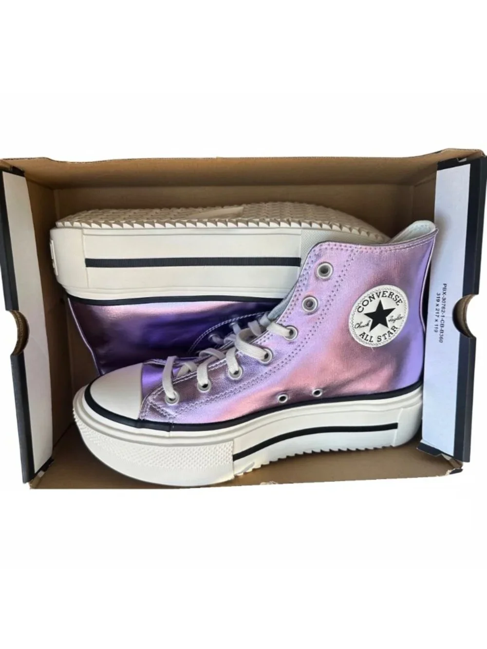 ⭐Converse Chuck Taylor All Star Lift Double Stack Purple Sz 8 Mens Shoes A15163C - Picture 7 of 10